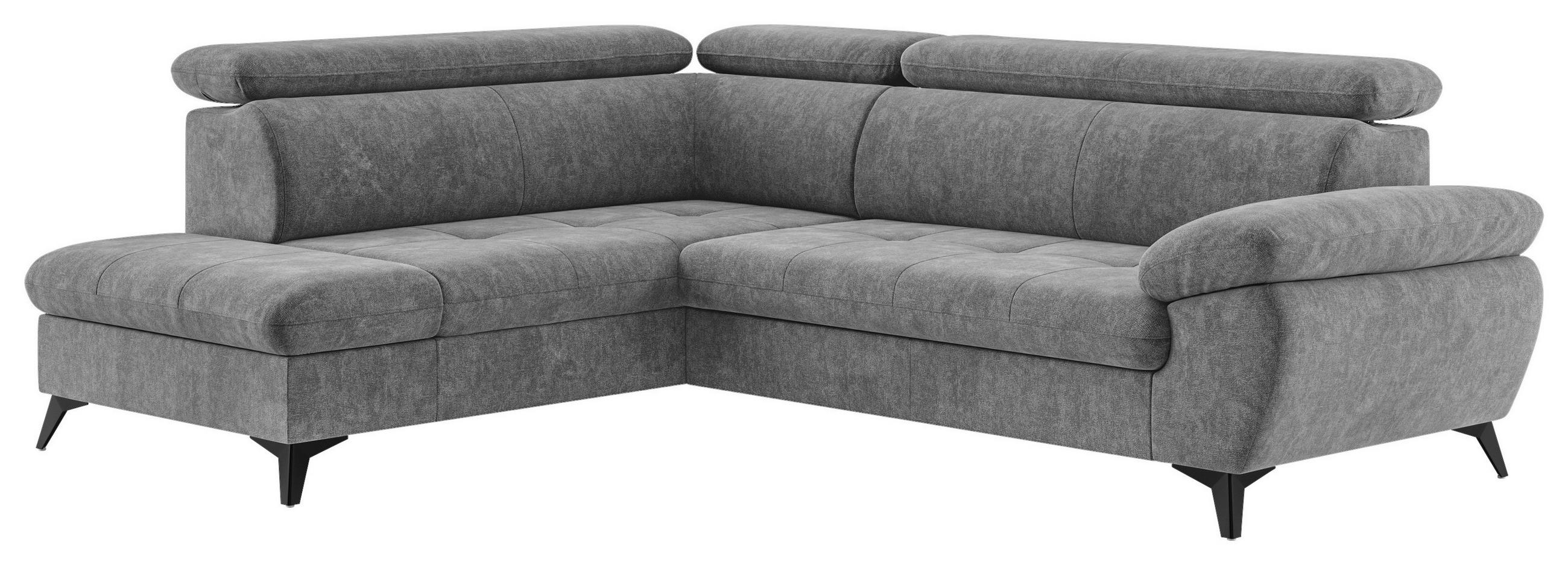 ECKSOFA in Grau  - Dunkelgrau/Schwarz, Textil/Metall (207/265cm) - MID.YOU