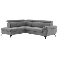 ECKSOFA in Grau  - Dunkelgrau/Schwarz, Textil/Metall (207/265cm) - MID.YOU