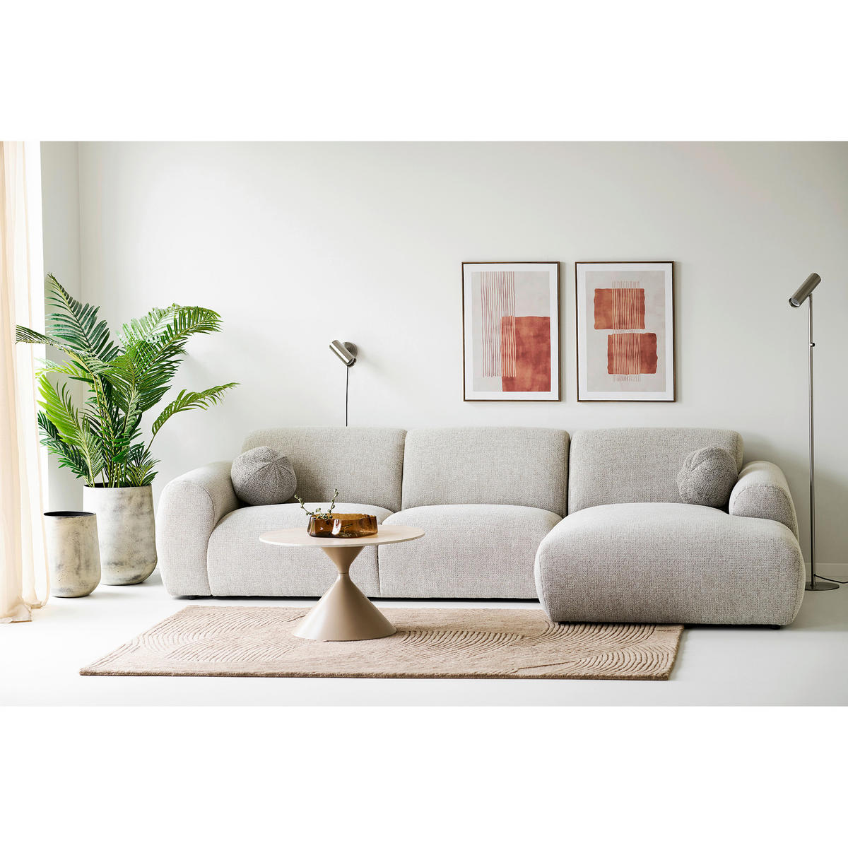 COUCHTISCH Annecy 70/70/41 cm rund Sandfarben  - Sandfarben, Design, Stein/Metall (70/70/41cm) - MID.YOU