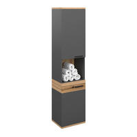 HOCHSCHRANK 40/170/30 cm  - Eichefarben/Anthrazit, MODERN, Holzwerkstoff/Kunststoff (40/170/30cm) - MID.YOU