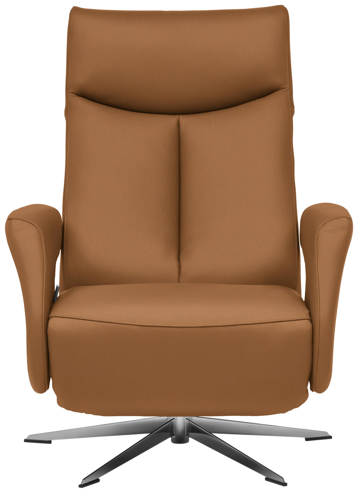 RELAXSESSEL in Leder Cognac  - Chromfarben/Cognac, Design, Leder/Metall (74/105/82cm) - Welnova