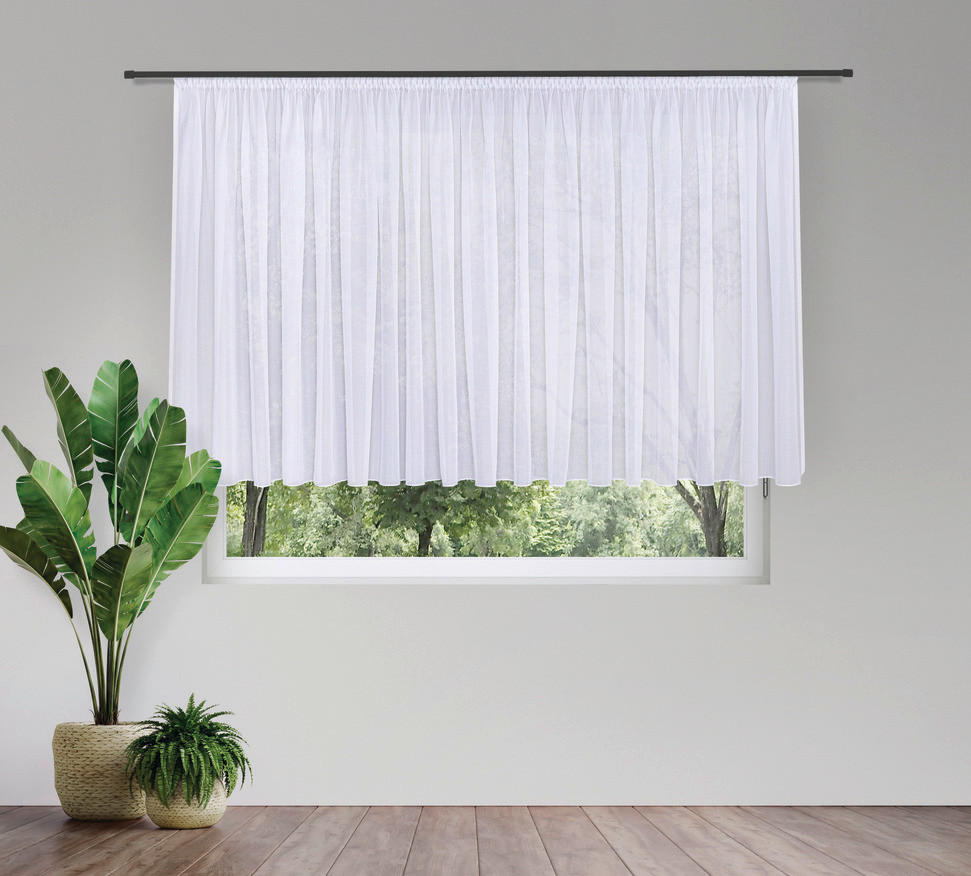 FERTIGSTORE  transparent  450/150 cm   - Weiß, Basics, Textil (450/150cm)
