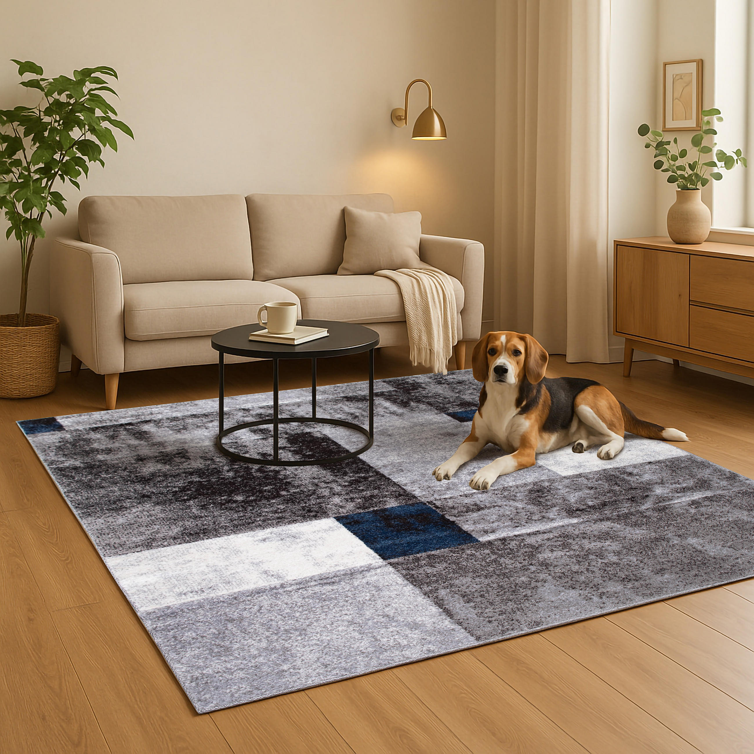 WEBTEPPICH 60/110 cm Phoenix-6042 Blau, Grau  - Blau/Grau, Design, Kunststoff/Textil (60/110cm) - Novel
