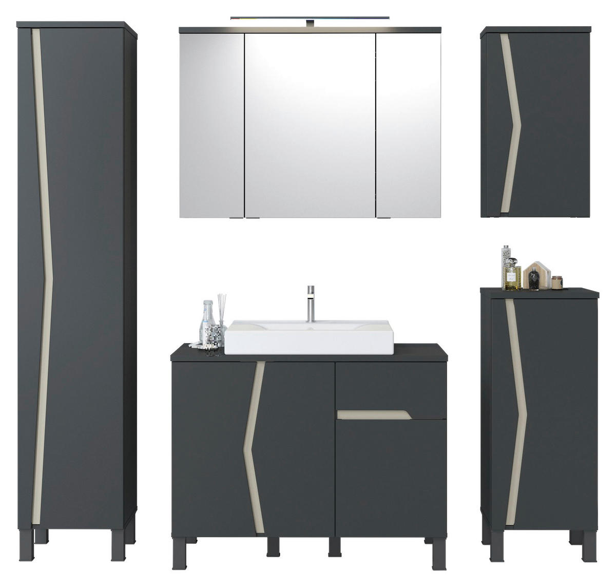 HOCHSCHRANK 40/200/35,3 cm  - Anthrazit/Grau, MODERN, Holzwerkstoff/Kunststoff (40/200/35,3cm) - MID.YOU