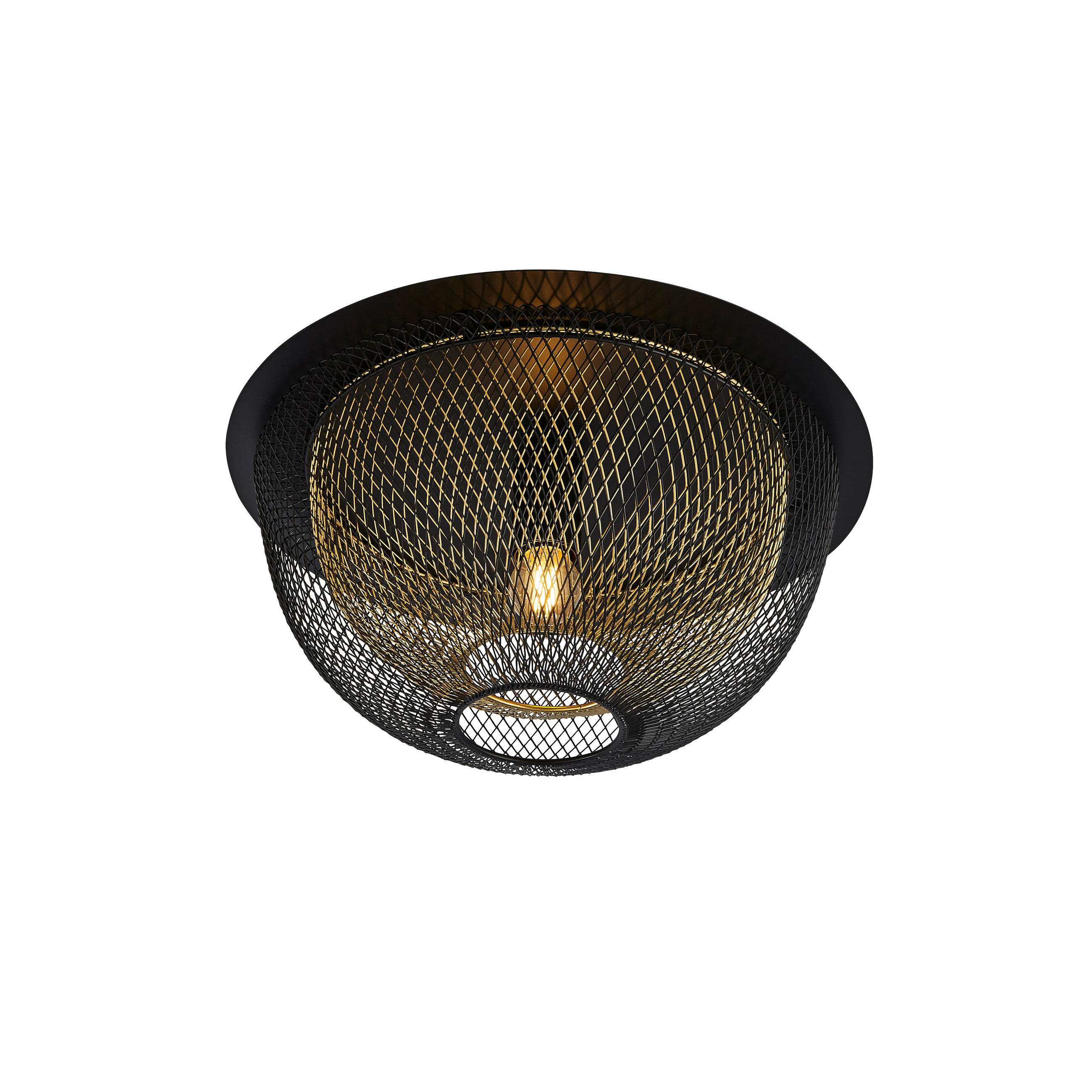 DECKENLEUCHTE 40/21 cm   - Goldfarben/Schwarz, Basics, Metall (40/21cm) - Searchlight