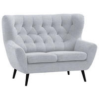 2-SITZER-SOFA Skagen in Webstoff Hellgrau  - Hellgrau/Schwarz, Design, Holz/Textil (137/101/95cm) - Stylife