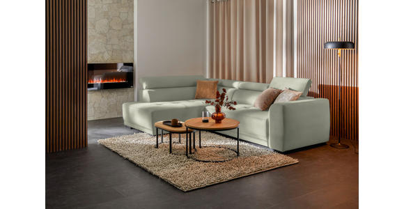 ECKSOFA in Chenille Creme 205/284 cm - Creme/Schwarz, Design, Kunststoff/Textil (205/284cm) - Xora