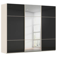 SCHWEBETÜRENSCHRANK  in Schwarz, Champagner  - Champagner/Schwarz, KONVENTIONELL, Glas/Holzwerkstoff (301/223/68cm) - Novel