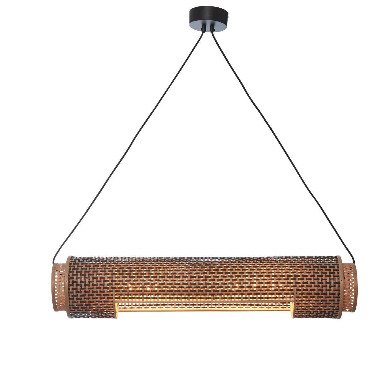 HÄNGELEUCHTE GOOD&MOJO  15/15/85 cm   - Schwarz/Naturfarben, Trend, Holz (15/15/85cm) - Good & Mojo
