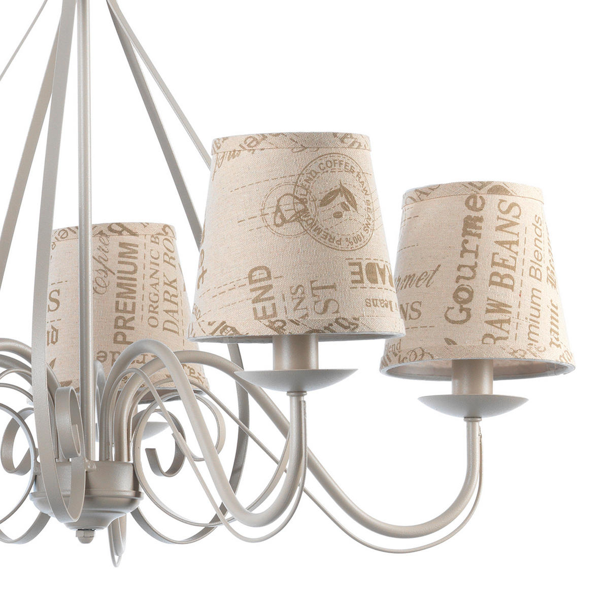 KRONLEUCHTER 68/68/110 cm   - Creme, KONVENTIONELL, Textil/Metall (68/68/110cm)