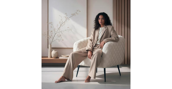 DESIGNSESSEL in Teddystoff Weiß  - Schwarz/Weiß, Design, Textil/Metall (76/69/72cm) - Xora