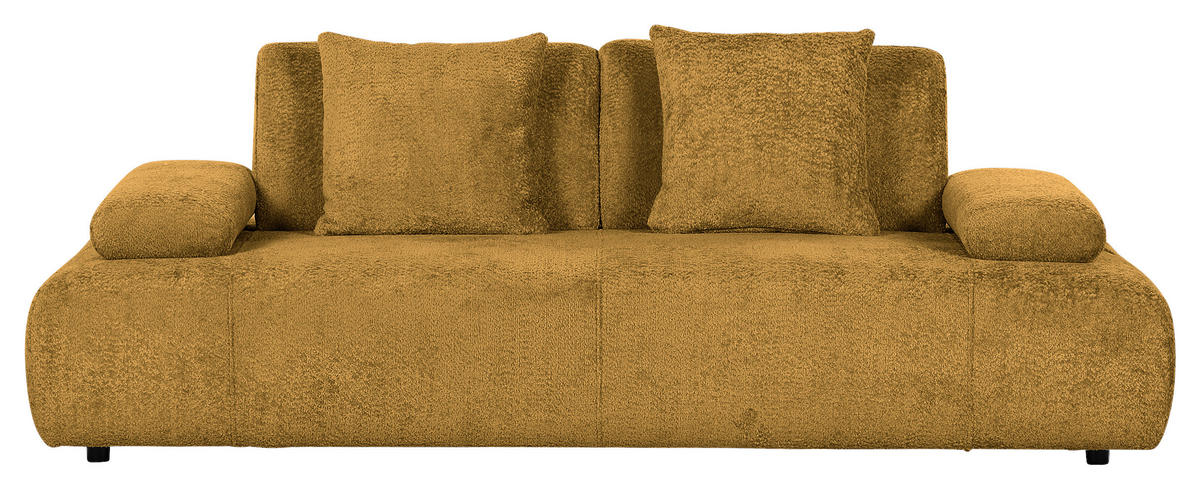 SCHLAFSOFA in Textil Gelb  - Gelb/Schwarz, Konventionell, Kunststoff/Textil (235-255/80/116-138cm) - Carryhome