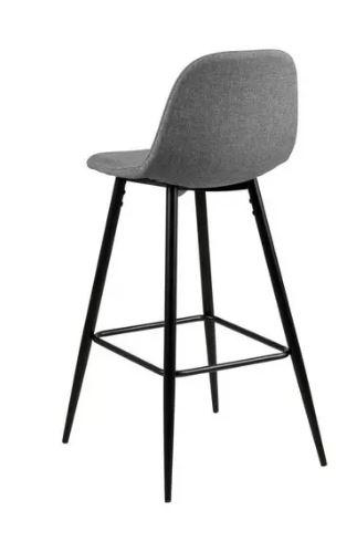BARHOCKER Hellgrau, Schwarz Stahl - Hellgrau/Schwarz, Basics, Textil/Metall (46,6/101/51cm) - MID.YOU
