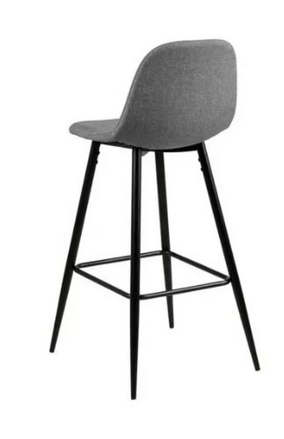 BARHOCKER Hellgrau, Schwarz Stahl  - Hellgrau/Schwarz, Basics, Textil/Metall (46,6/101/51cm) - MID.YOU