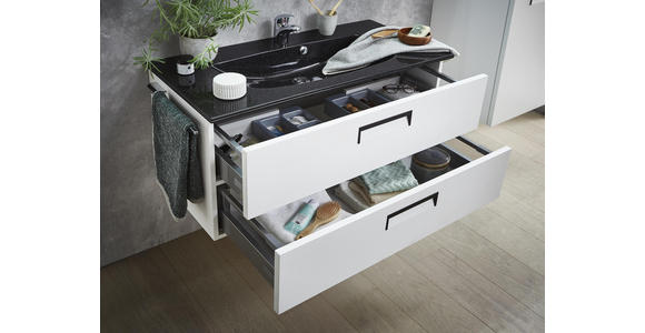 BADEZIMMER - Anthrazit/Weiß, Design, Glas/Naturmaterialien (97cm) - Dieter Knoll
