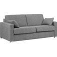 SCHLAFSOFA Flachgewebe Hellgrau  - Chromfarben/Hellgrau, KONVENTIONELL, Textil/Metall (188/86/97cm) - Novel