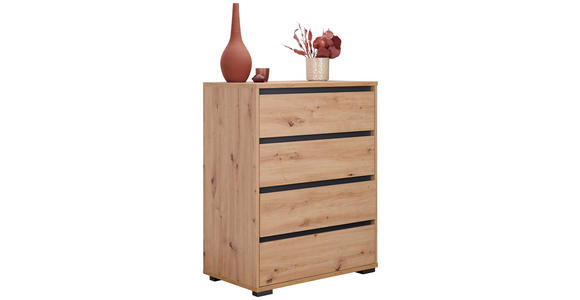 KOMMODE in 80/103/48 cm - Eichefarben/Anthrazit, Design, Holzwerkstoff/Kunststoff (80/103/48cm) - Carryhome