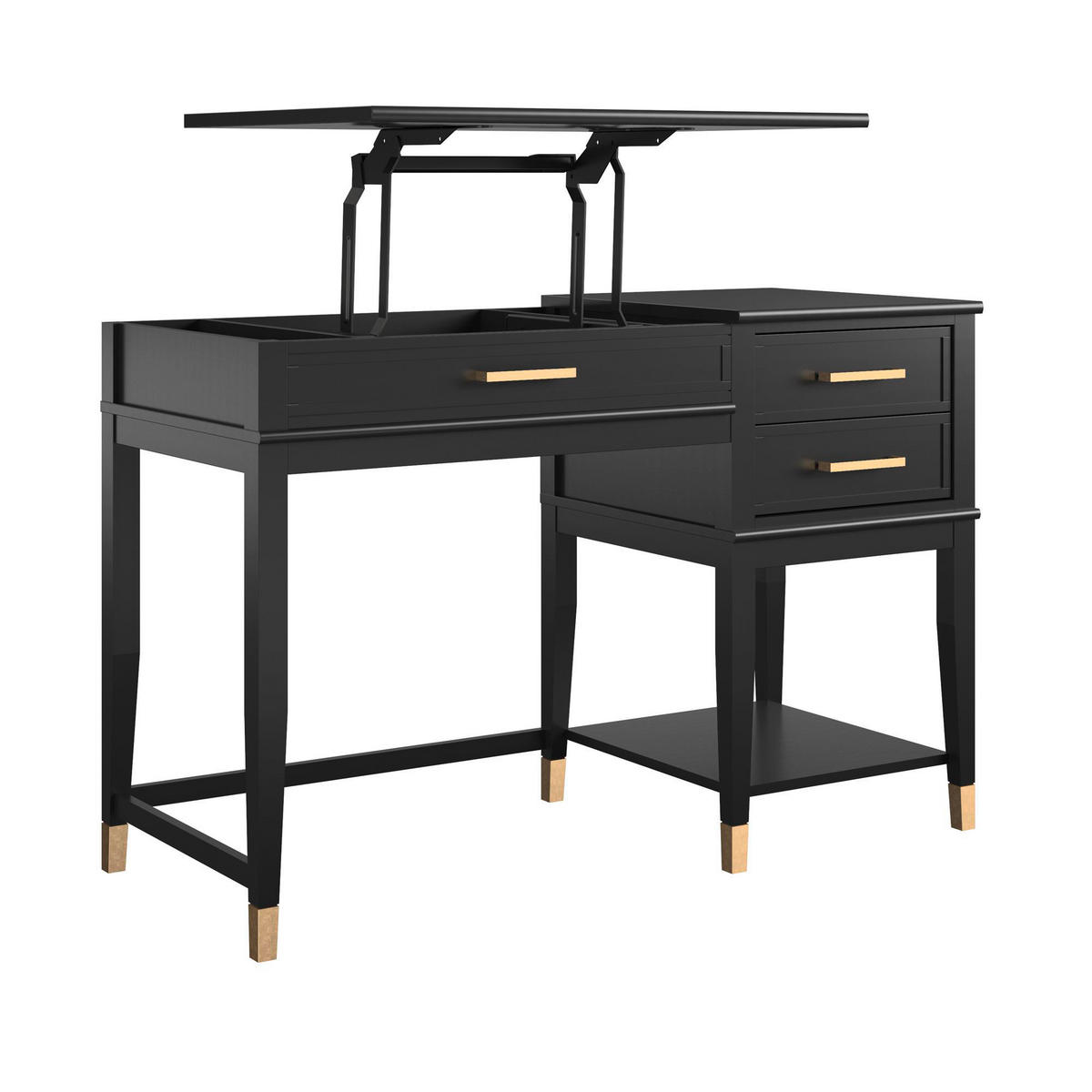 SCHREIBTISCH 115/77/49 cm  in Schwarz  - Goldfarben/Schwarz, Design, Holzwerkstoff/Metall (115/77/49cm) - MID.YOU