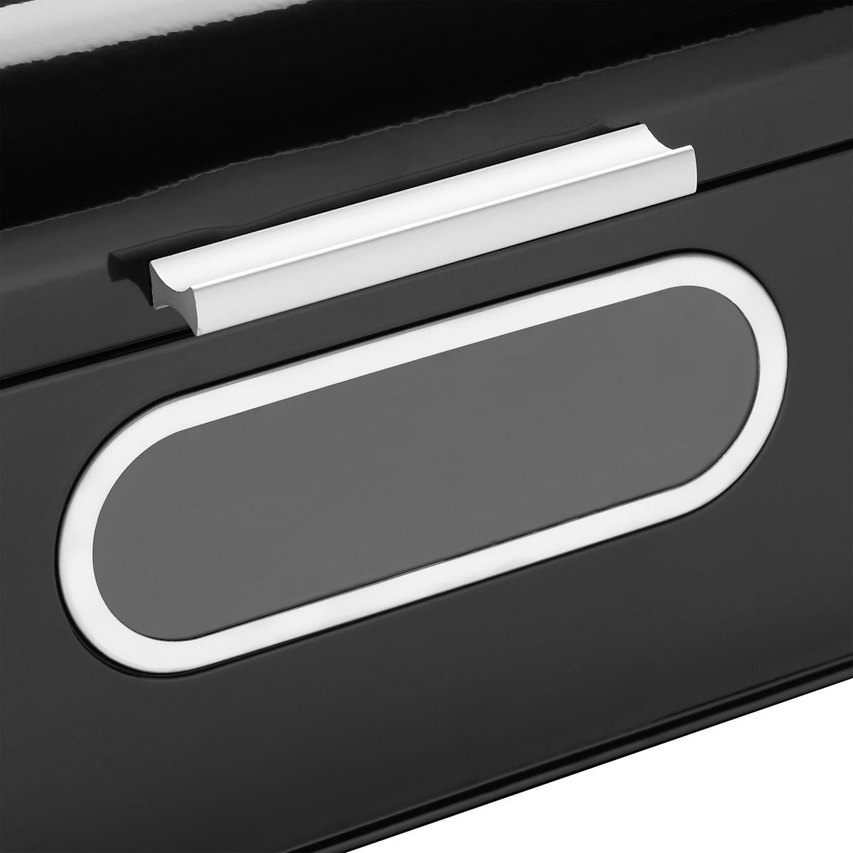 BROTKASTEN - Schwarz, Trend, Metall (42,5/23,8/17cm) - Echtwerk