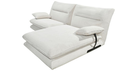 ECKSOFA Creme Cord  - Creme/Schwarz, KONVENTIONELL, Kunststoff/Textil (244/173cm) - Carryhome