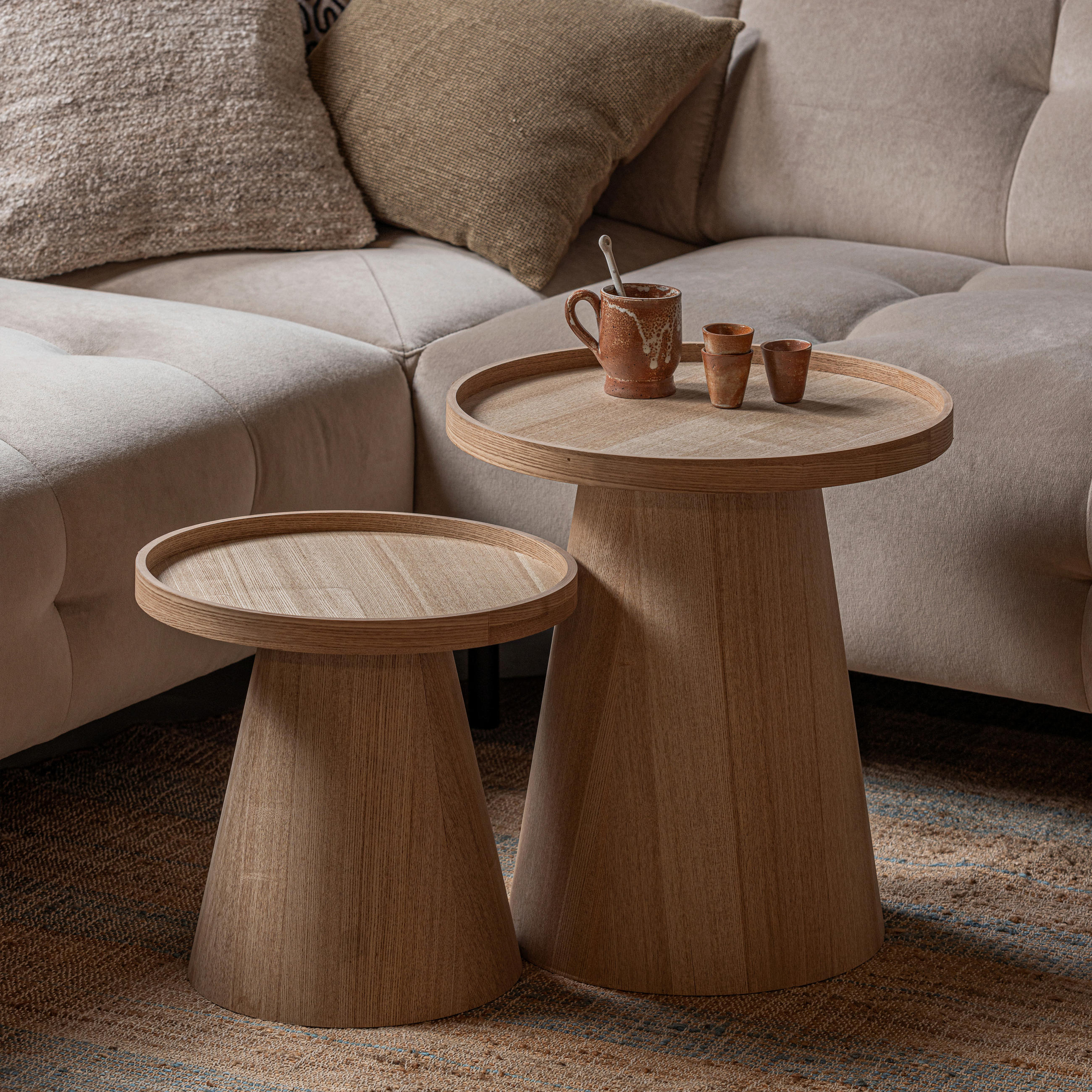 BEISTELLTISCH 39/39/38 cm Naturfarben rund  - Naturfarben, Design, Holzwerkstoff (39/39/38cm) - Livetastic