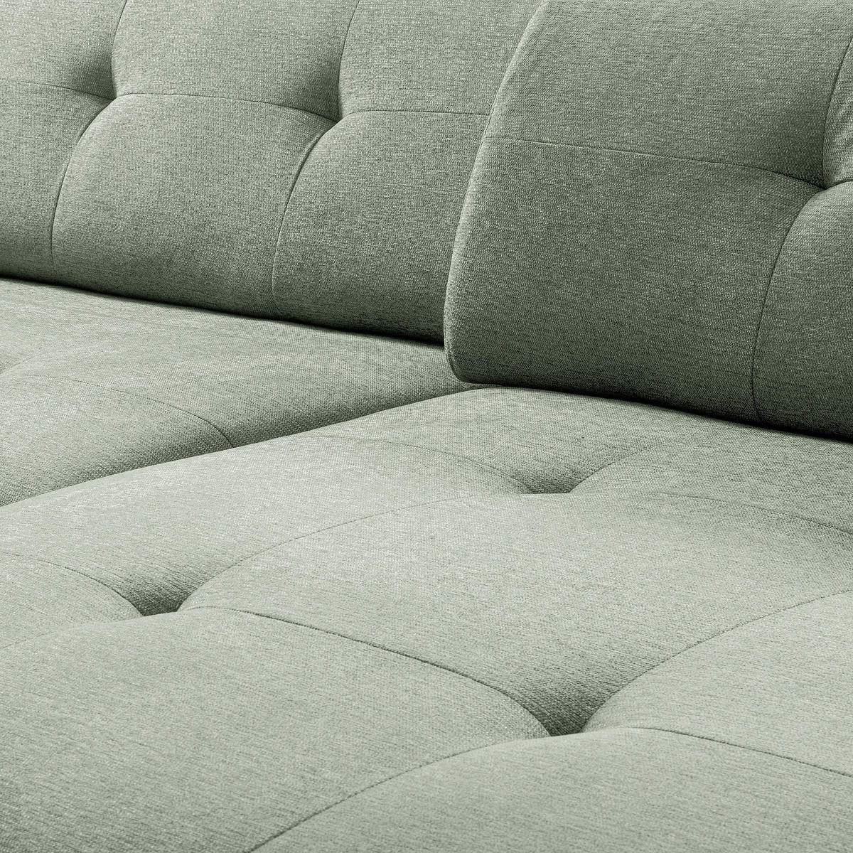 ECKSOFA AUSTIN Salbeigrün Flachgewebe Sitztiefenverstellung  - Salbeigrün/Schwarz, Design, Kunststoff/Textil (286/169cm) - Livetastic