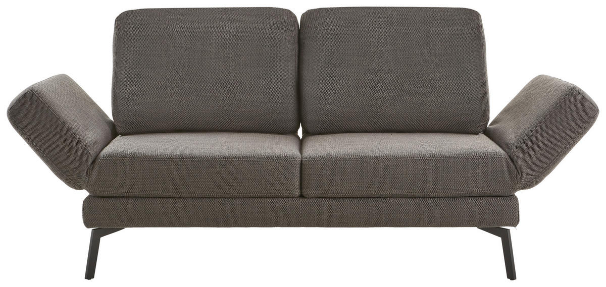 2-SITZER-SOFA Flachgewebe Schwarz  - Schwarz, KONVENTIONELL, Textil/Metall (170-218/87/93-141cm) - Hom`in