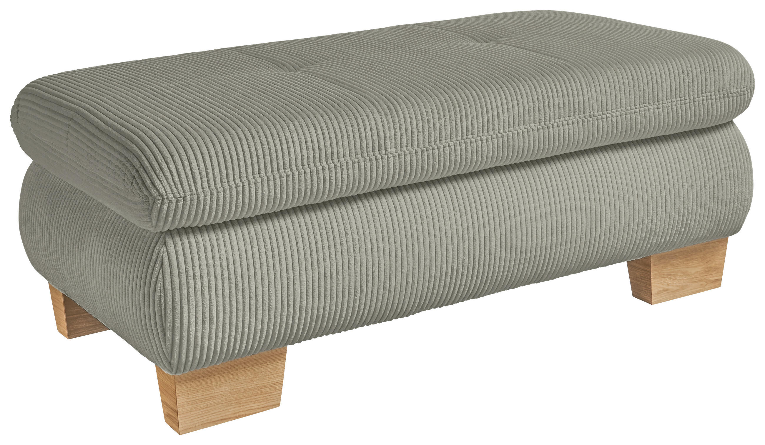 HOCKER Cord Olivgrün  - Eiche Bianco/Olivgrün, KONVENTIONELL, Holz/Textil (129/49/64cm) - SetOne by Musterring