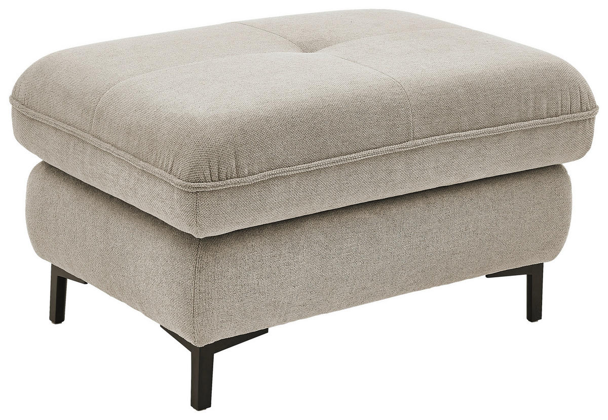 ECKSOFA  in Flachgewebe Sandfarben  214/308 cm  - Sandfarben/Schwarz, Design, Textil/Metall (214/308cm) - Beldomo Speed