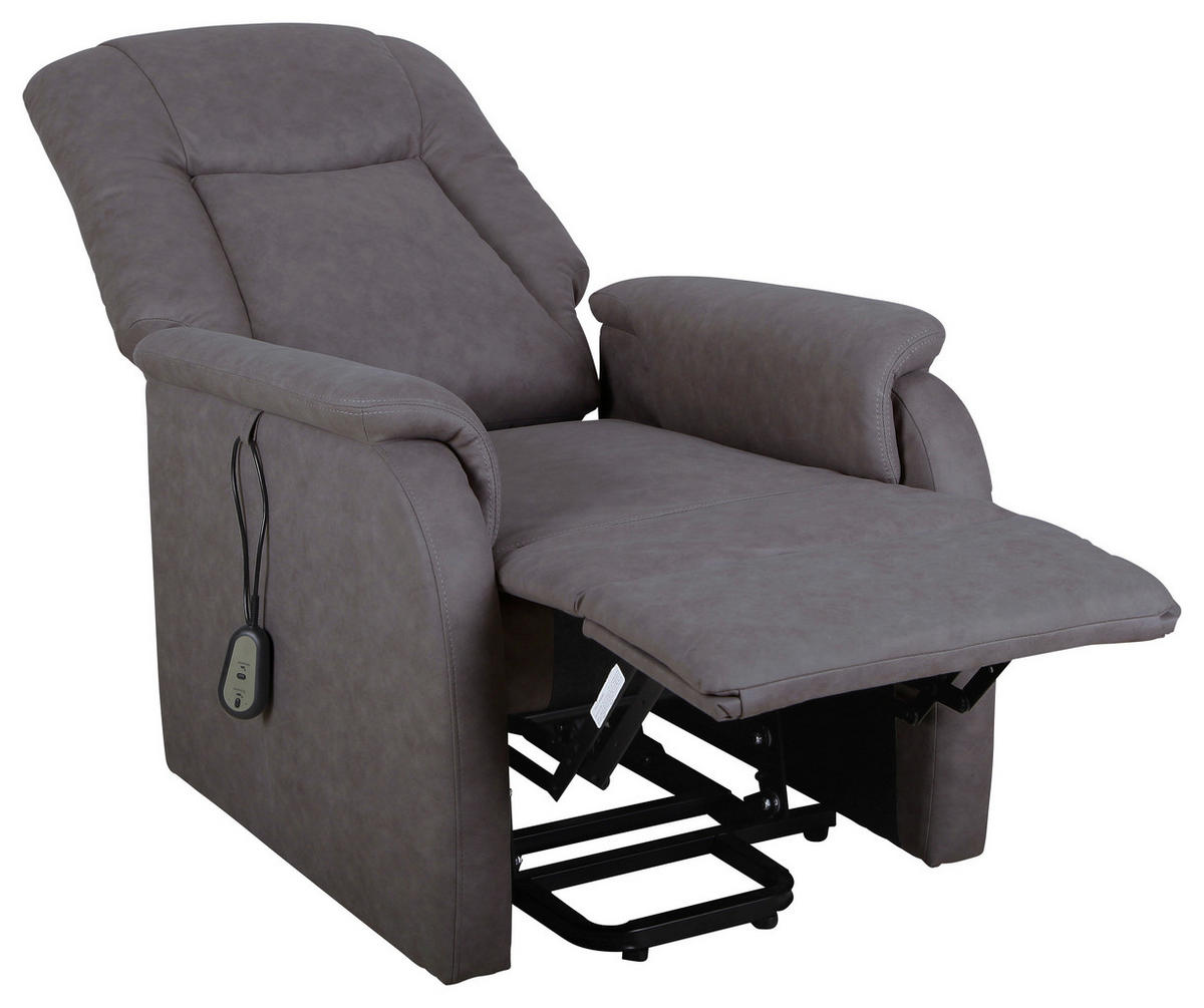 TV KRESLO, kov, textil, tmavosivá - čierna/tmavosivá, Konventionell, kov/textil (75/111/93cm) - Cantus