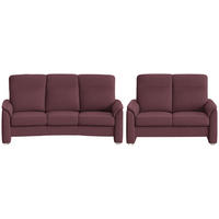 SITZGARNITUR Flachgewebe Weinrot  - Weinrot/Alufarben, Konventionell, Textil/Metall (218/156/107/103/95cm) - Beldomo Comfort
