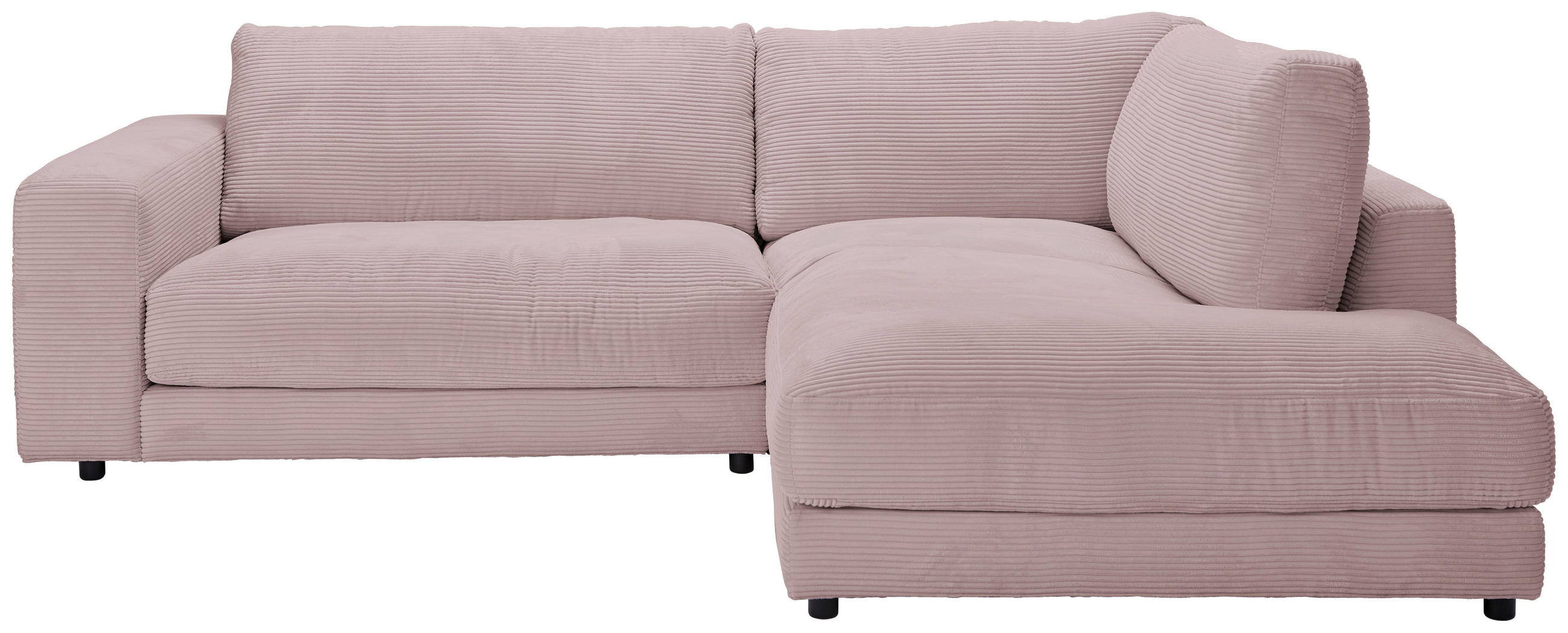 ECKSOFA Rosa Cord  - Schwarz/Rosa, Design, Kunststoff/Textil (265/224cm) - Hom`in