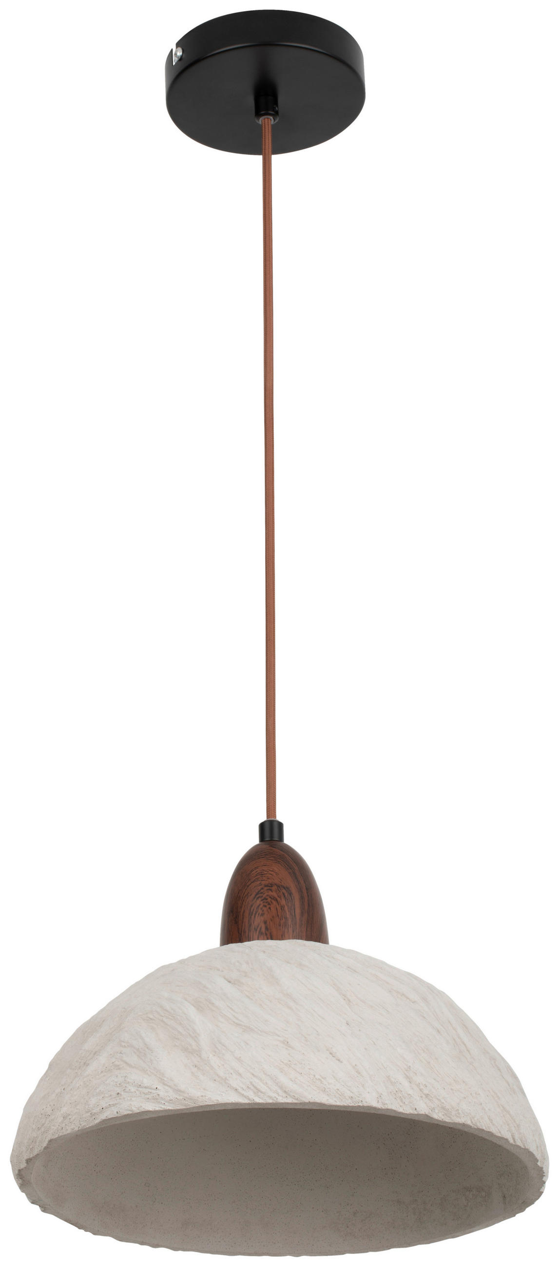 HÄNGELEUCHTE 28/120 cm  - Walnussfarben/Grau, Design, Stein/Metall (28/120cm) - Collet's Monde