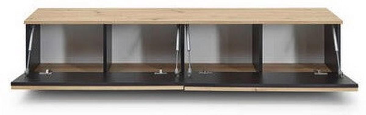 LOWBOARD  in 180/30/30 cm  - Schwarz/Eiche Artisan, Design, Holzwerkstoff/Kunststoff (180/30/30cm) - Boxxx