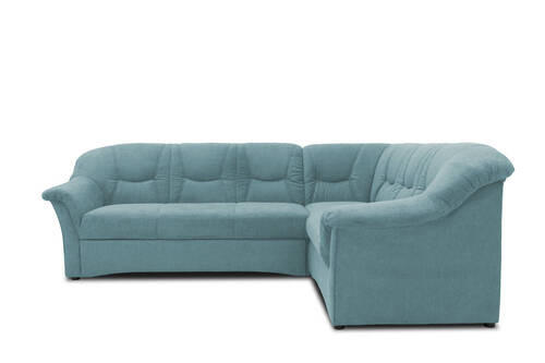 ECKSOFA Petrol Mikrofaser - Petrol/Schwarz, KONVENTIONELL, Kunststoff/Textil (240/190cm) - MID.YOU
