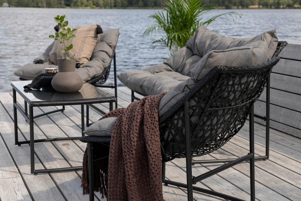 LOUNGEGRUPP  - grå/svart, Klassisk, metall/textil - Gardenson