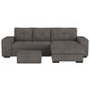 ECKSCHLAFSOFA Dunkelgrau Mikrofaser  - Dunkelgrau/Schwarz, MODERN, Kunststoff/Textil (268/156cm) - MID.YOU