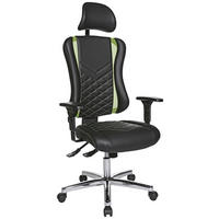 GAMINGSTUHL  in Lederlook Grün, Schwarz  - Chromfarben/Schwarz, Design, Kunststoff/Textil (47,5/99-127/44cm) - Dieter Knoll