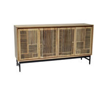 SIDEBOARD  in 160/85/40 cm  - Schwarz/Akaziefarben, KONVENTIONELL, Holz/Metall (160/85/40cm) - Livetastic