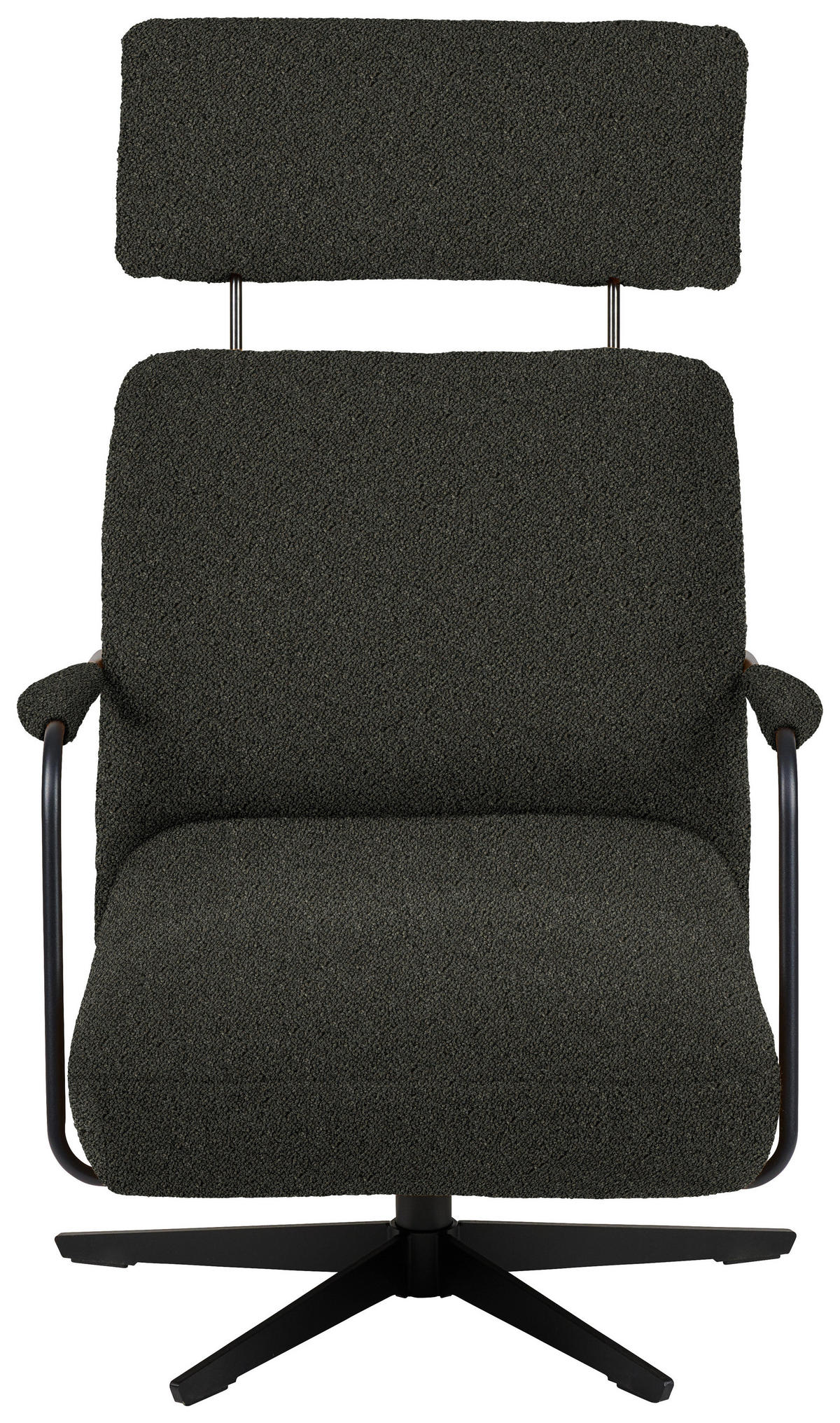 SESSEL in Flachgewebe, Bouclé Schwarz  - Schwarz, Design, Textil/Metall (71/103/91cm) - Koinor
