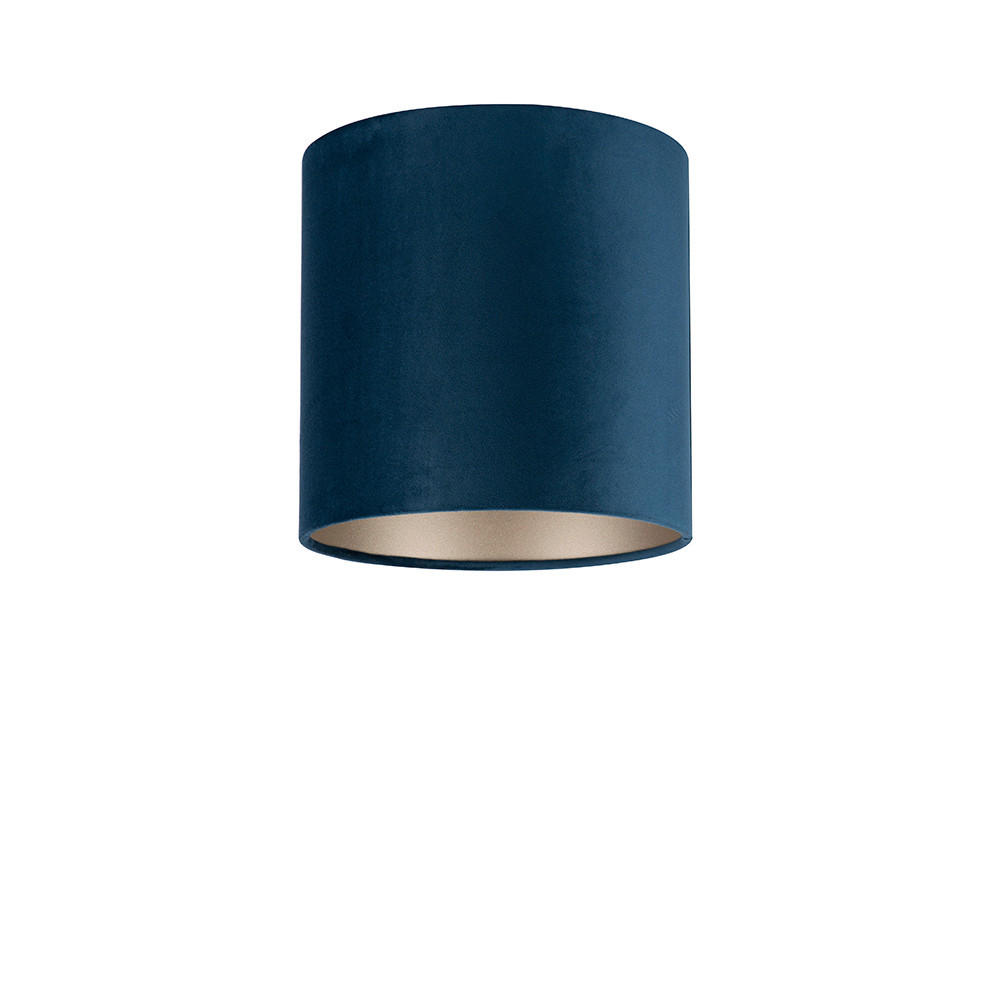 LEUCHTENSCHIRM Velour 25/23 cm   - Dunkelblau, Basics, Textil/Metall (25/23cm)