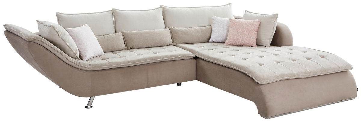 HÖRNSOFFA i vävt tyg taupe, beige  - beige/sandfärgad, Design, metall/textil (300/220cm) - Livetastic