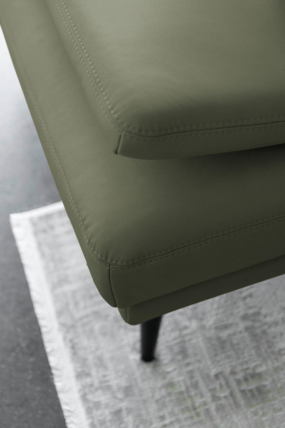 ECKSOFA JOOP! STUDIO in Echtleder Olivgrün  180/301 cm  - Schwarz/Olivgrün, KONVENTIONELL, Leder/Metall (180/301cm) - Joop!