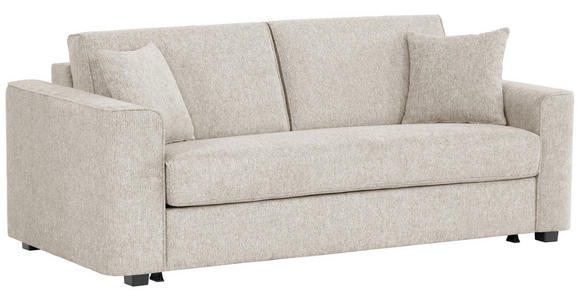 SCHLAFSOFA Webstoff Greige - Greige/Schwarz, Design, Kunststoff/Textil (205/83/100cm) - Xora