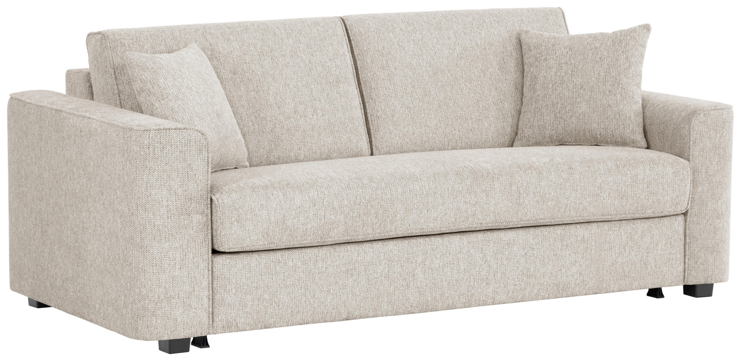 SCHLAFSOFA Webstoff Greige  - Greige/Schwarz, Design, Kunststoff/Textil (205/83/100cm) - Xora