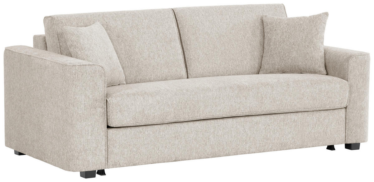SCHLAFSOFA Webstoff Greige  - Greige/Schwarz, Design, Kunststoff/Textil (205/83/100cm) - Xora