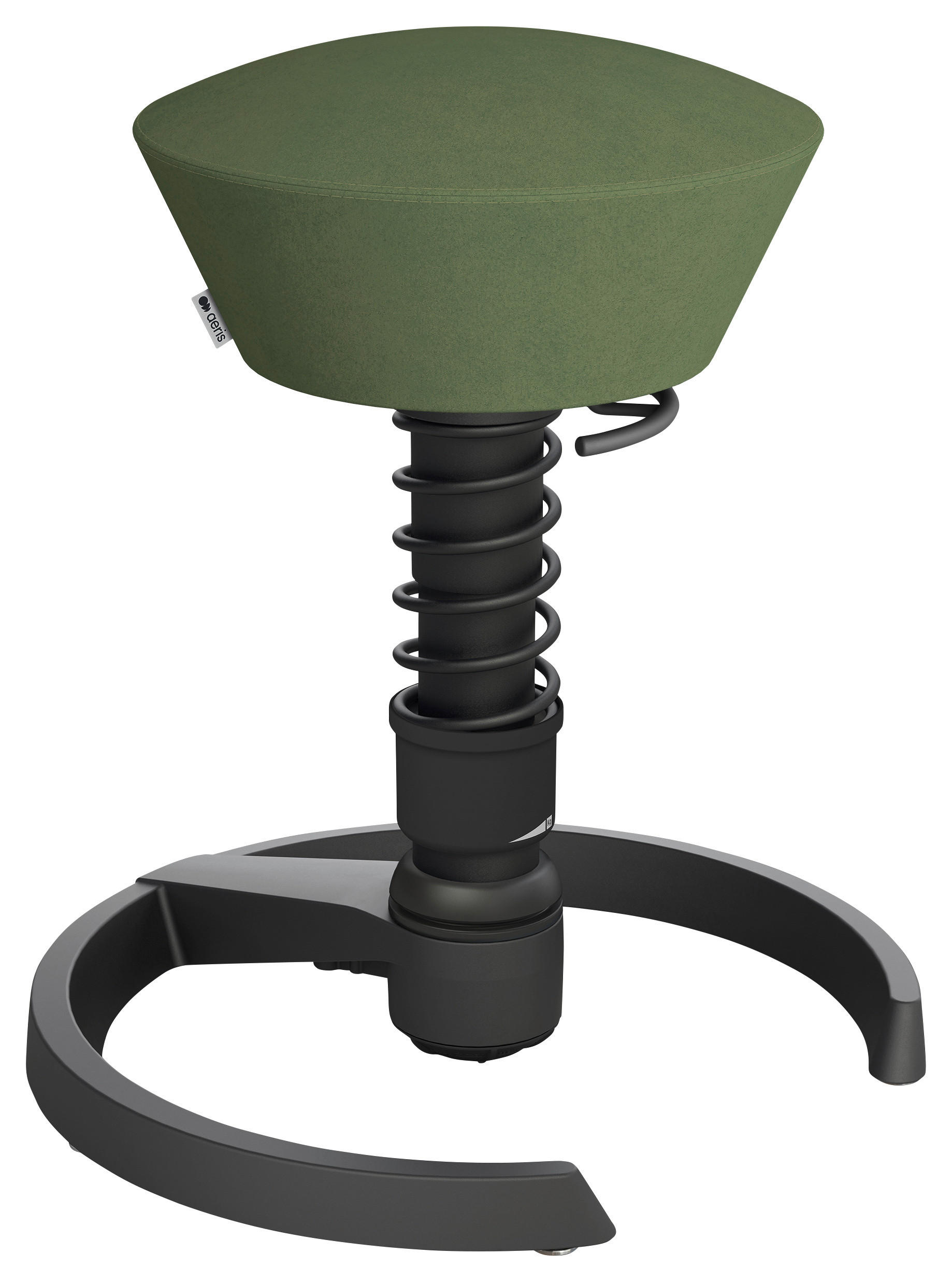 BÜROHOCKER Mikrofaser Grün, Schwarz  - Schwarz/Grün, Basics, Textil/Metall (55/45,66/55cm) - Aeris