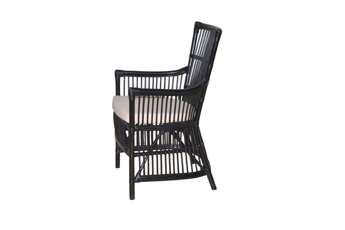 SESSEL in Schwarz  - Schwarz/Weiß, Natur, Holz/Textil (62/55/96cm) - MID.YOU