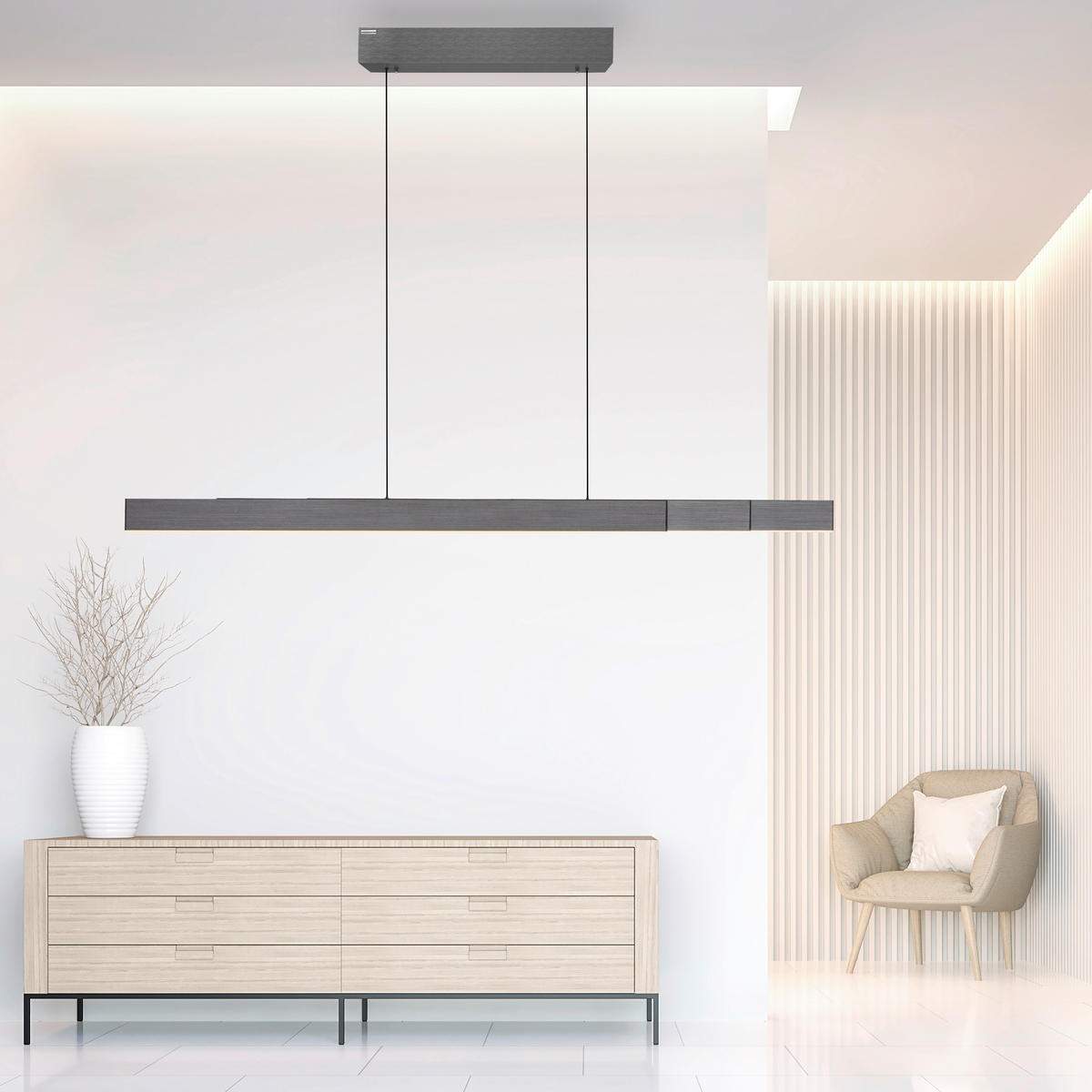LED-HÄNGELEUCHTE Pure-Moto-Rise 205/135/1275 cm  - Anthrazit, Design, Kunststoff/Metall (205/135/1275cm) - Neuhaus PURE