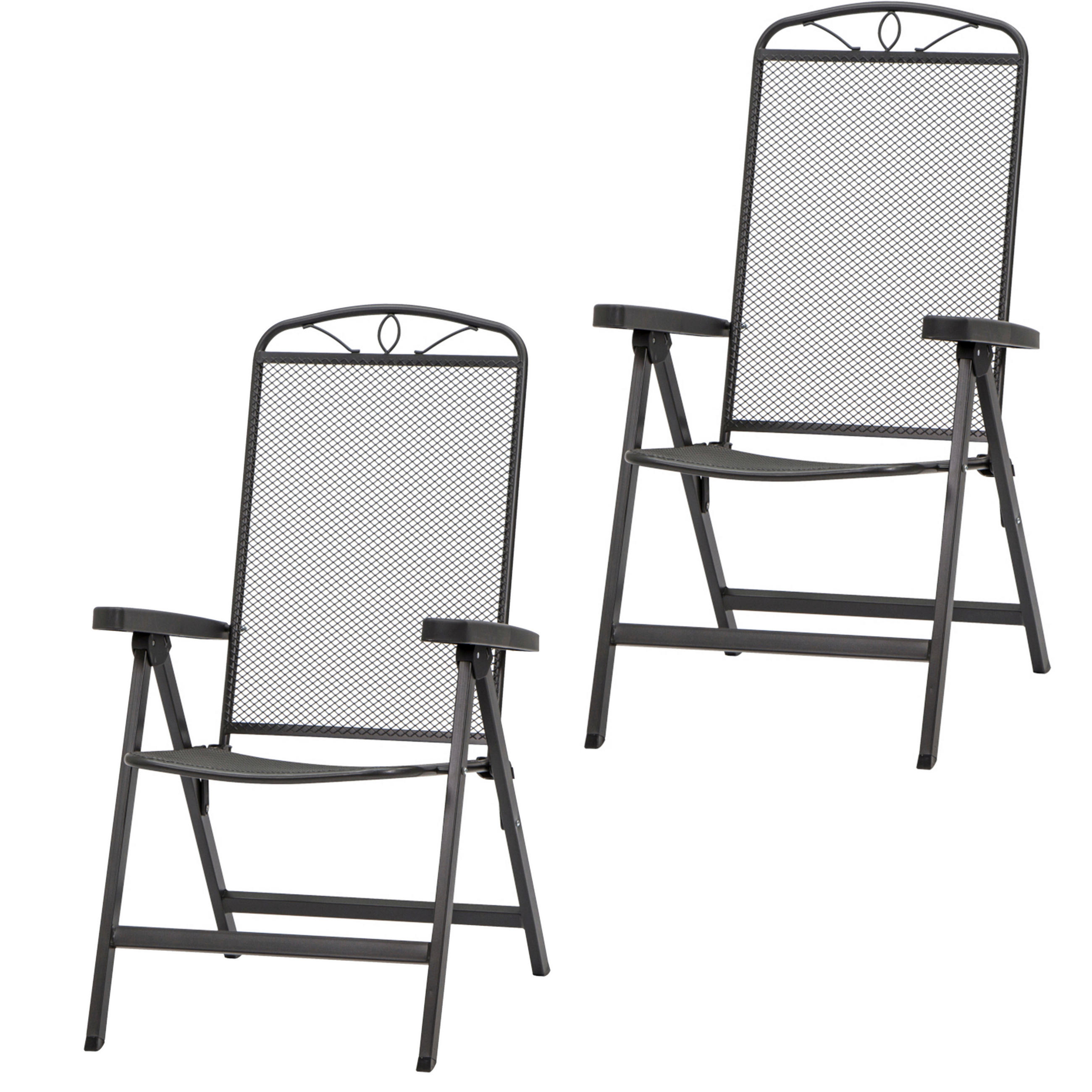 KLAPPSESSEL-SET - Anthrazit, Basics, Metall (65/103/60cm) - Siena Garden